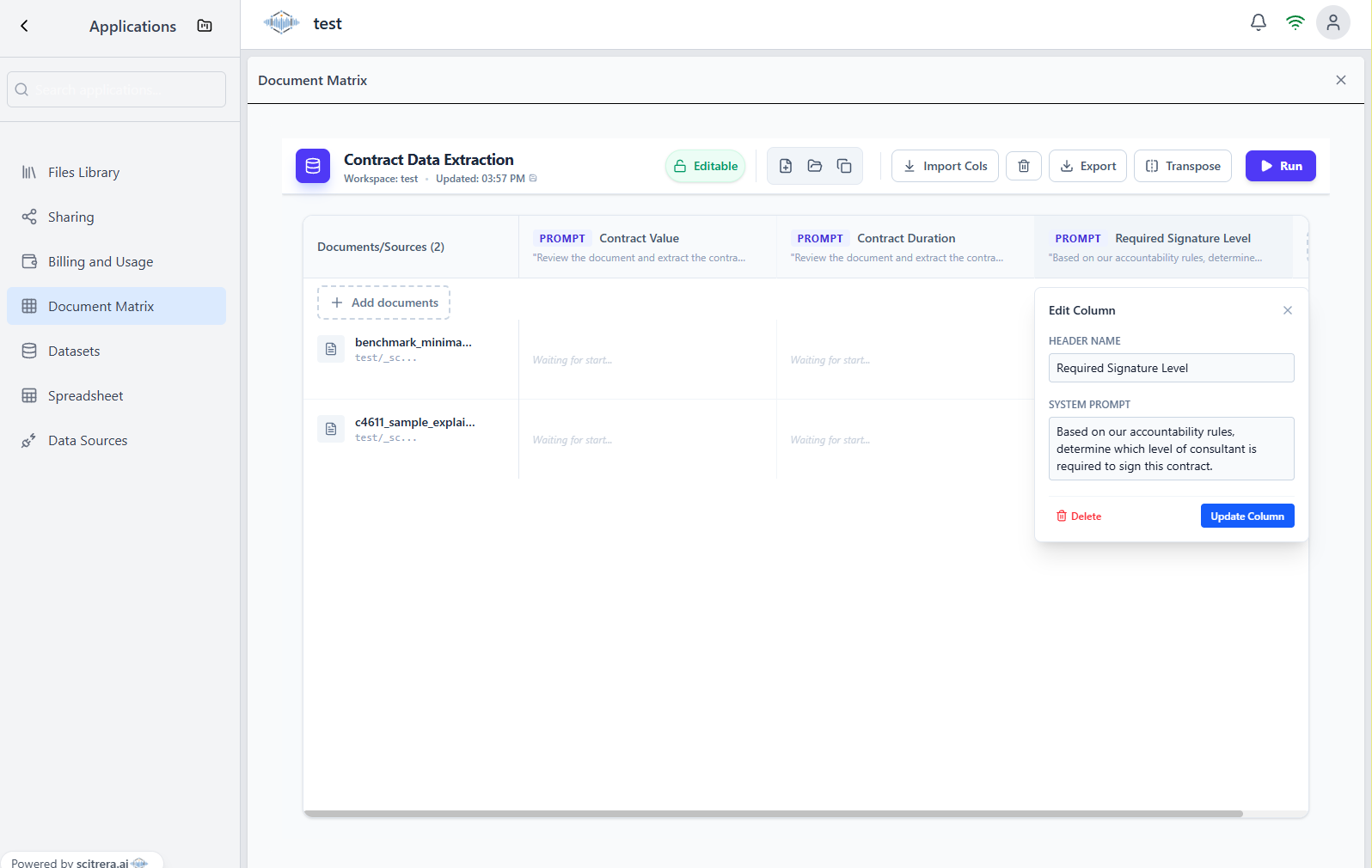 Document Matrix screenshot
